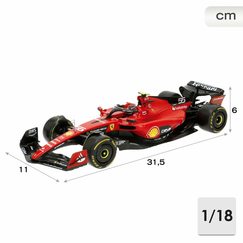 Modelo Ferrari F1 escala 1:18 con base expositora