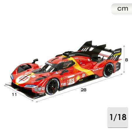 Maqueta Ferrari metal 499 LMH #51, ideal para vitrina