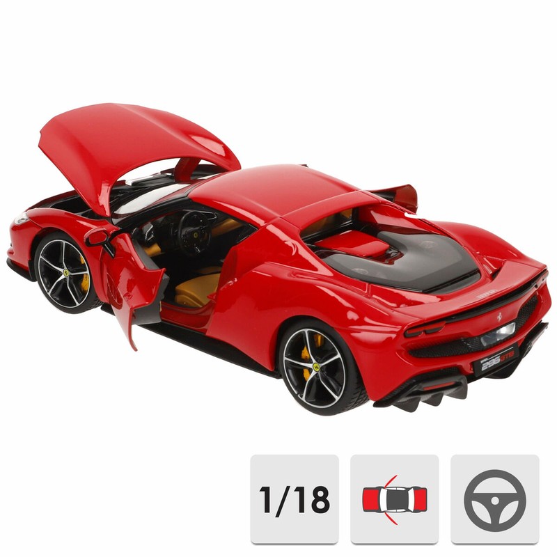 Ferrari a escala de metal, vista trasera