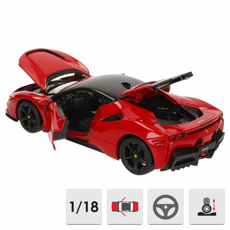 Ferrari SF90 Stradale juguete en vitrina colección coches deportivos