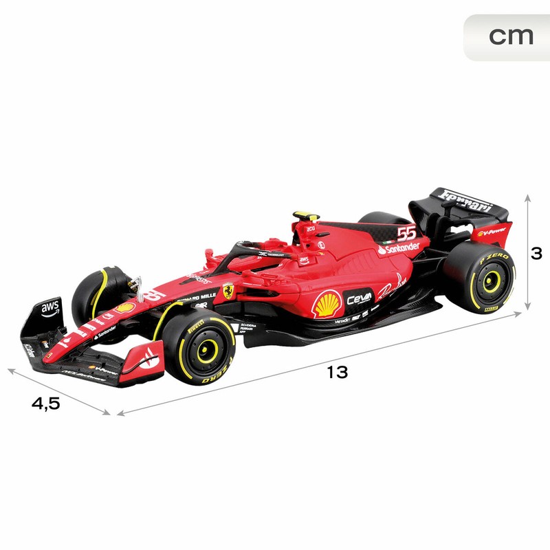 Detalle del coche de carreras Ferrari F1 SF23, juguete de alta calidad