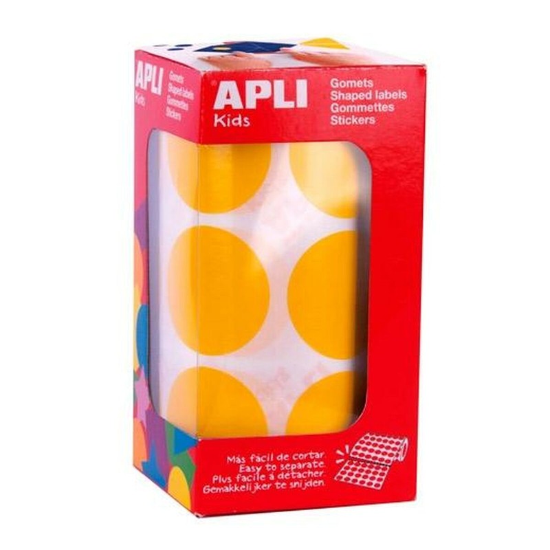 manualidades niños pegatinas apli amarillas redondas