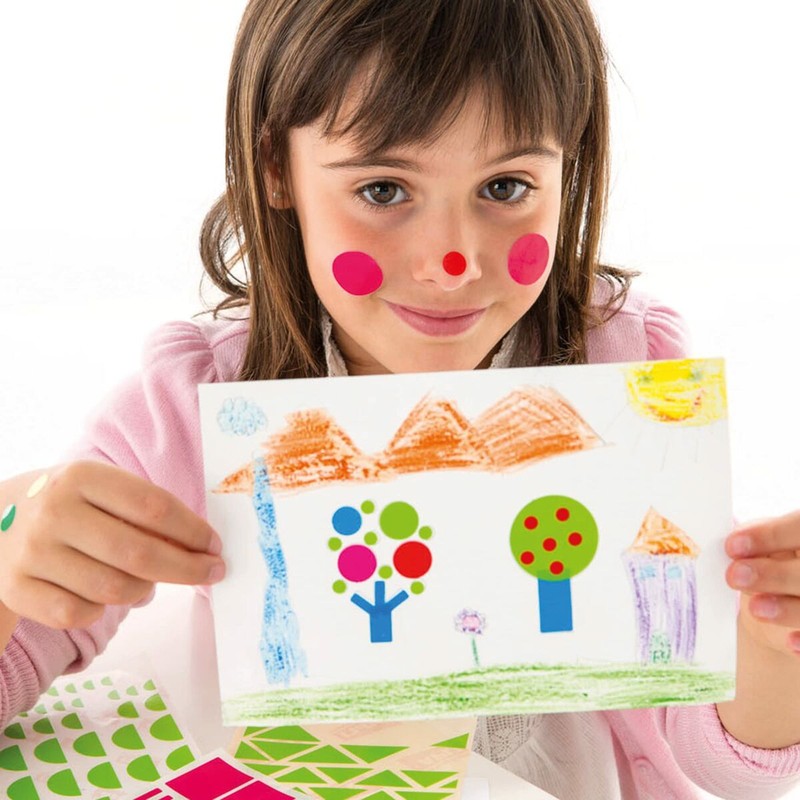 pegatinas redondas para actividades de aprendizaje