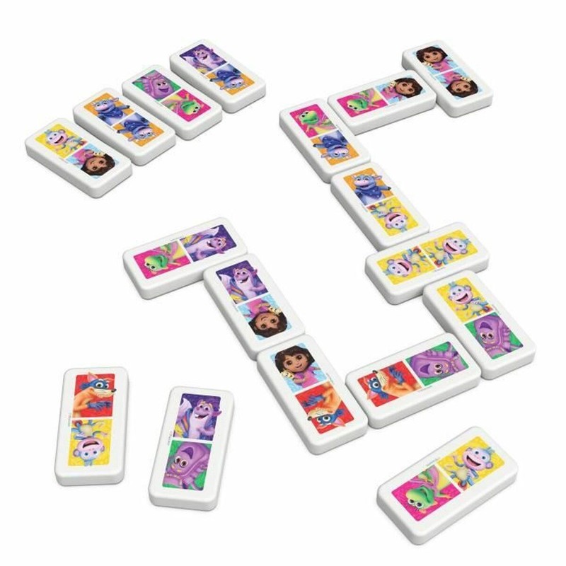 Juego mesa educativo dominó infantil en caja metálica