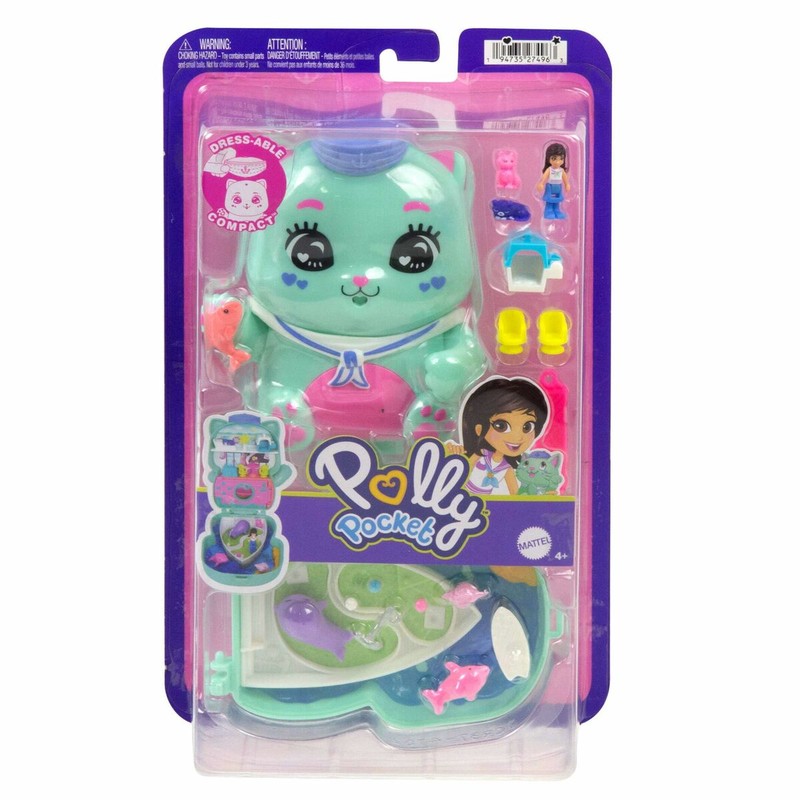 Playset Polly Pocket KITTEN'S CRUISE BOX completo con figuras