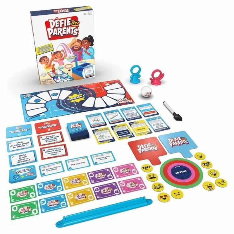 Vista detallada del juego mesa estrategia Spin Master con obstáculos y preguntas