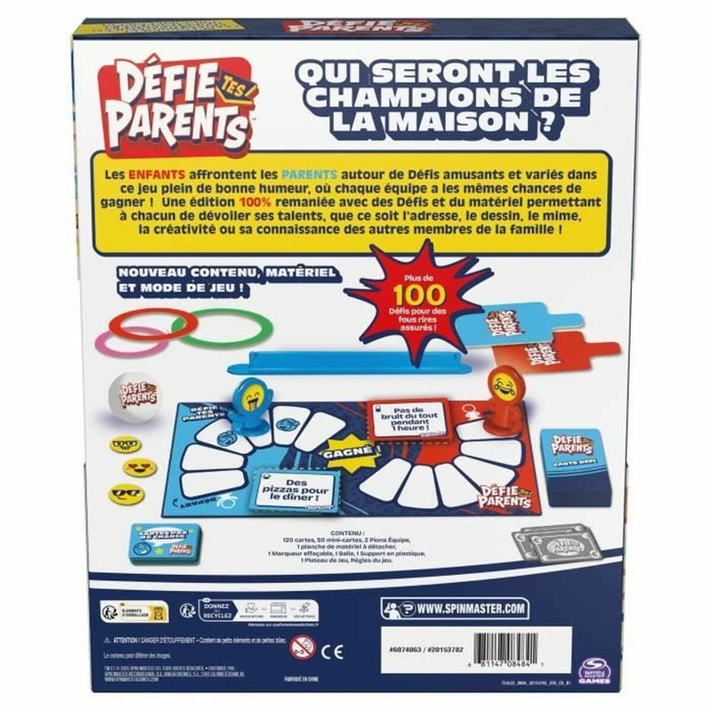 Preparativos para jugar al juego de mesa para niños Hijos vs Padres