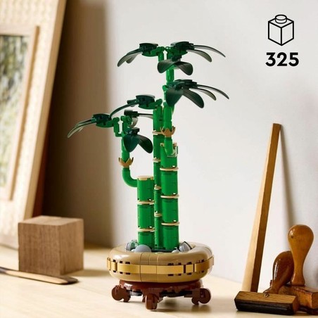 Construcción Lego relajante y decorativa, bambú artificial