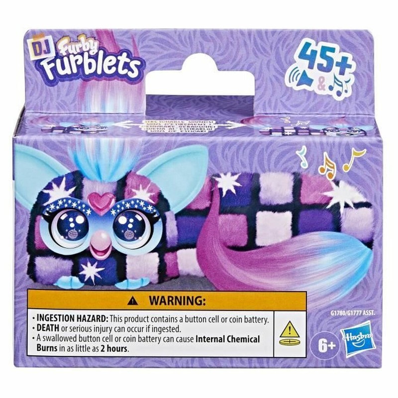 Vista lateral del peluche electrónico Furby DJ Furblets