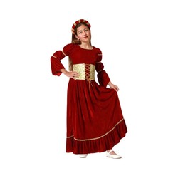 disfraces niños reina medieval rojo