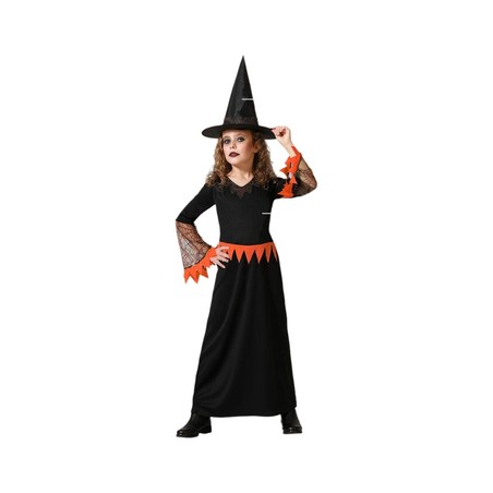 Disfraz infantil de bruja con sombrero para Halloween