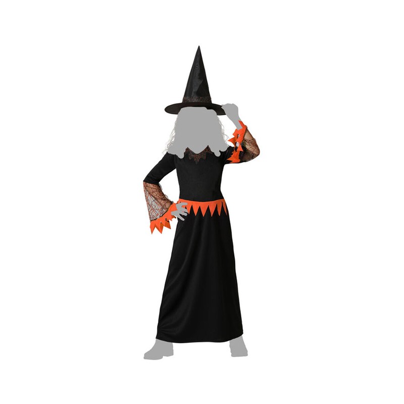 Capa de bruja naranja para disfraz infantil, cómoda y ligera