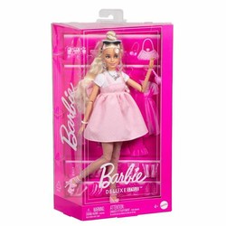 Muñeca Barbie Articulada Mattel con vestido rosa deluxe
