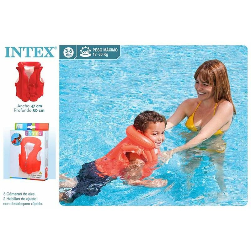 Chaleco hinchable infantil Intex naranja para seguridad en piscina