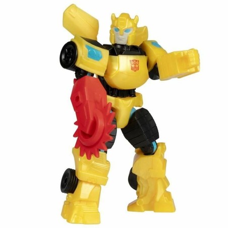 Muñeco Bumblebee amarillo de Transformers, listo para la acción.
