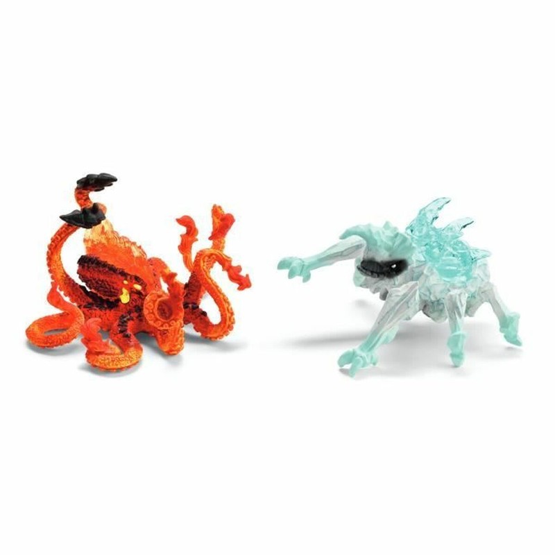 Figuras Schleich Eldrador Lava Octopus y Ice Bug en acción.