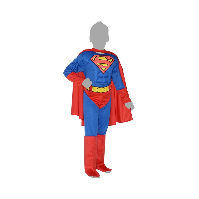 Primer plano de la capa superhéroe del disfraz de Superman para niño.