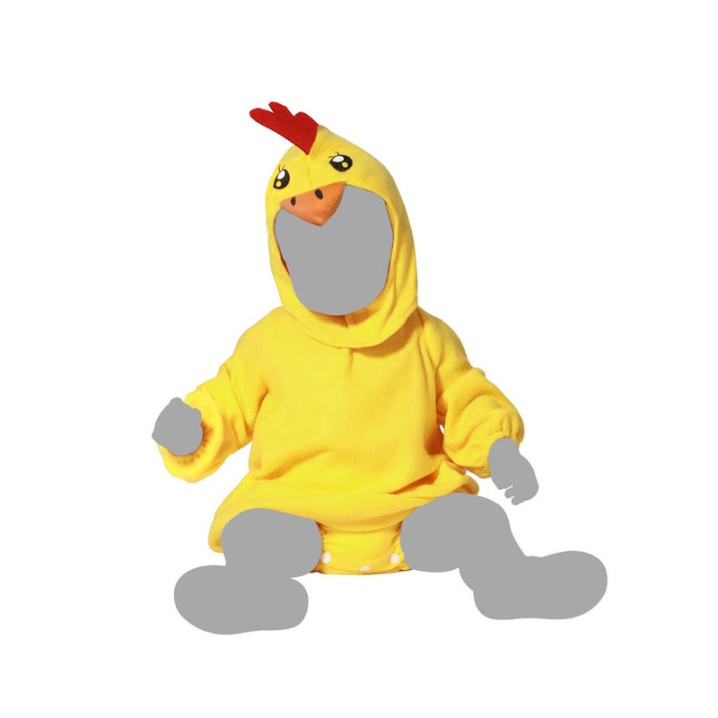 Bebé con disfraz infantil de pollito, perfecto para carnaval