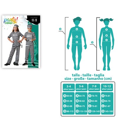 Traje carnaval niño preso ideal para juegos de rol