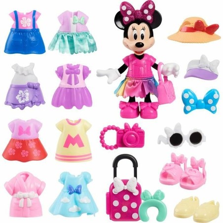 Vestidos muñeca Minnie 15cm, accesorios Disney en tonos rosa y rose