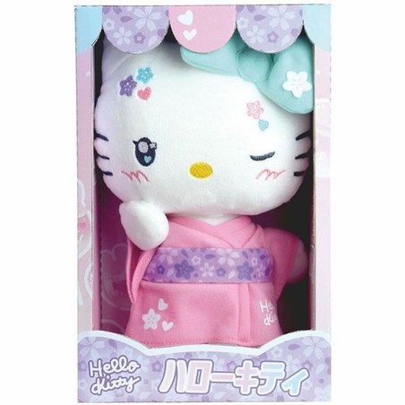 Peluche Hello Kitty Kimono Kawaii Rose Jemini de 22cm