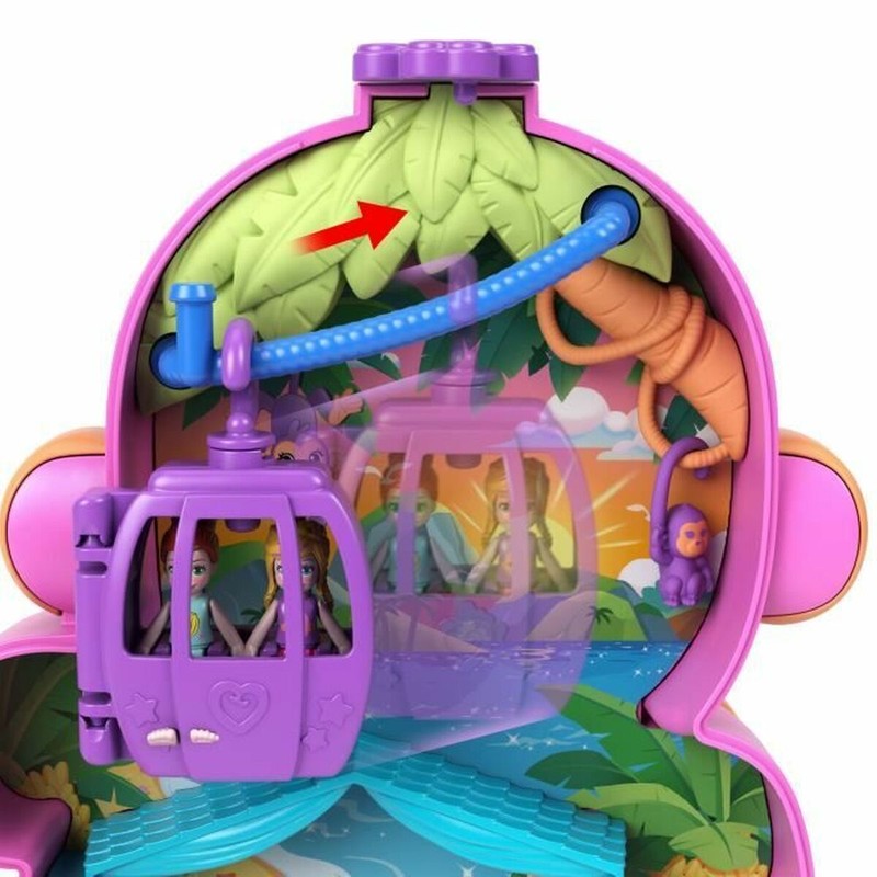 Set Muñeco Infantil Plegable Polly Pocket con Figuras de Mamá Mono y Bebé