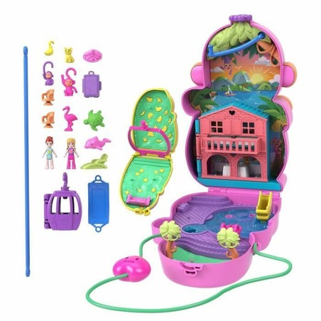 Polly Pocket Mommy Monkey and Baby, set compacto para juego creativo