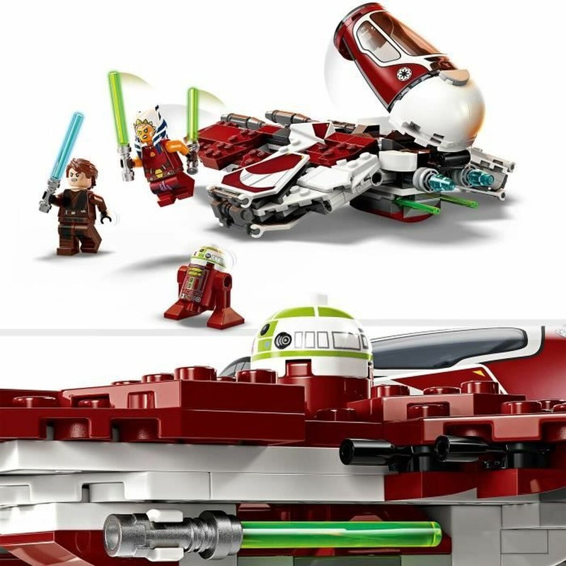 Esquema de la nave espacial Lego para construir Interceptor Jedi y sus piezas