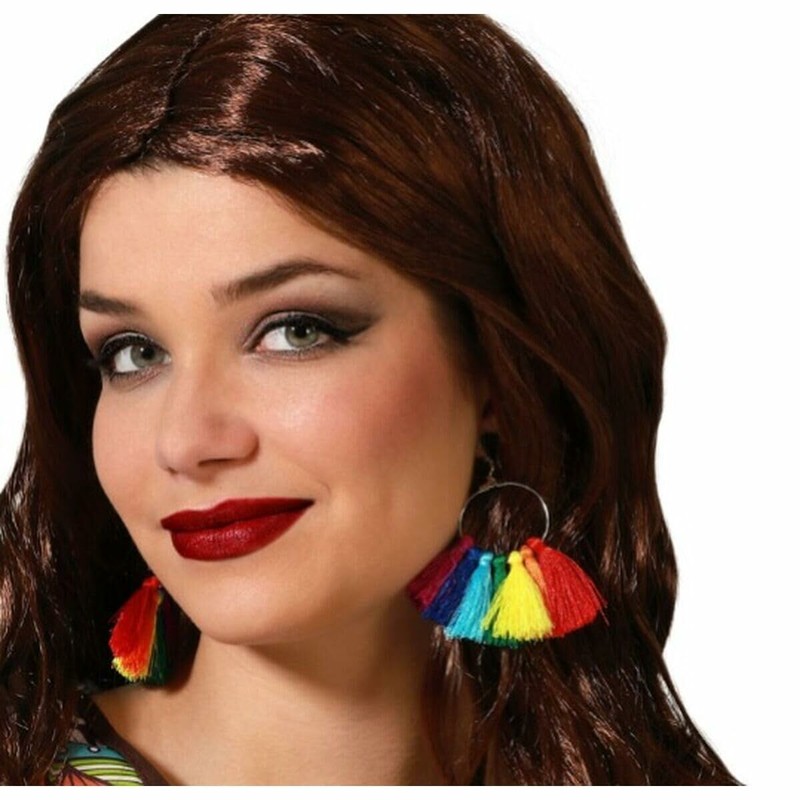 Disfraces niños con pendientes de flecos multicolor para fiestas
