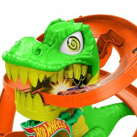 Garaje coches juguete: zona de boxes imaginaria en pista Mattel