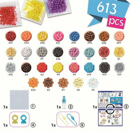 Diseño de flores con abalorios Aquabeads