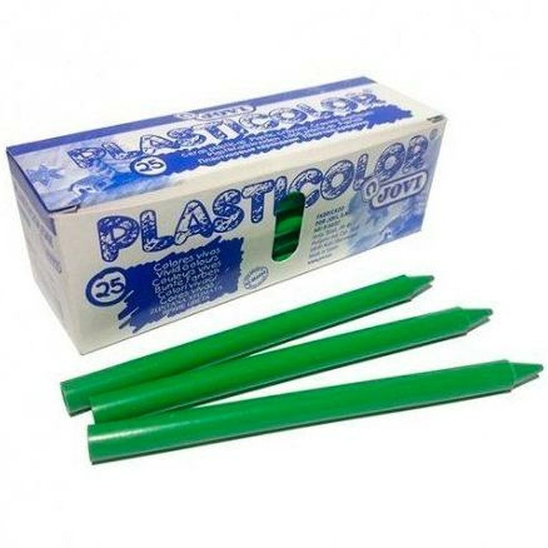 Ceras Jovi Plasticolor verde claro para dibujo infantil y creatividad