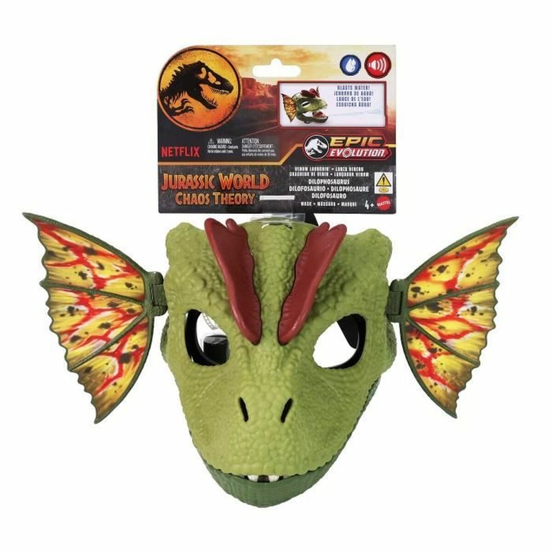 Disfraz niños Dilophosaurus Mattel con lanzador de veneno
