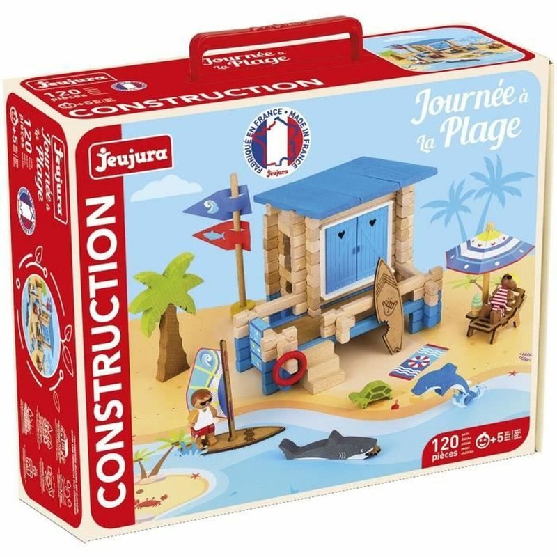 Juguetes construcción niños Jeujura Beach Day, escena de juego en la playa