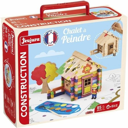 Juguetes construcción niños: set Jeujura Chalet de Madera para Pintar