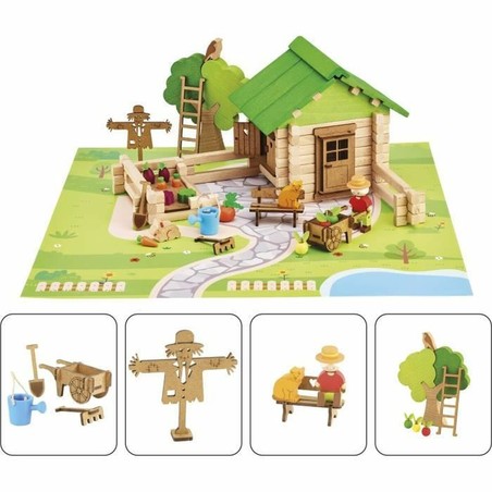 Bloques construcción infantiles de madera para desarrollo