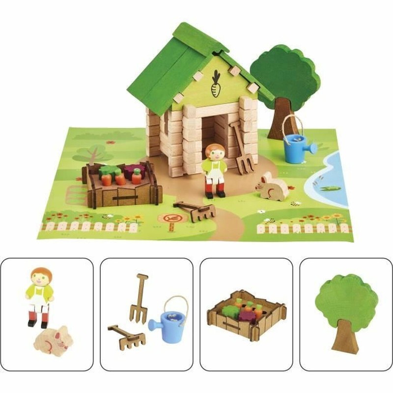 Bloques construcción infantiles de madera para el desarrollo creativo