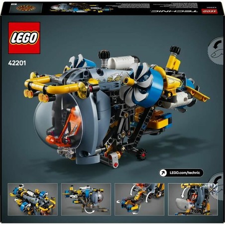 Bloques construcción infantiles LEGO Technic, submarino amarillo