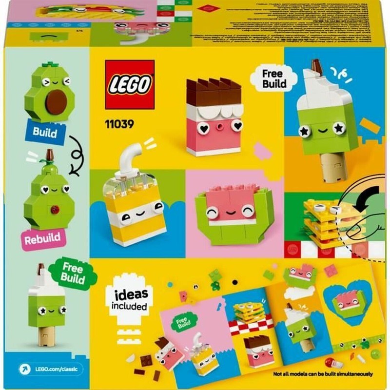 Bloques construcción infantiles para crear comida de juguete