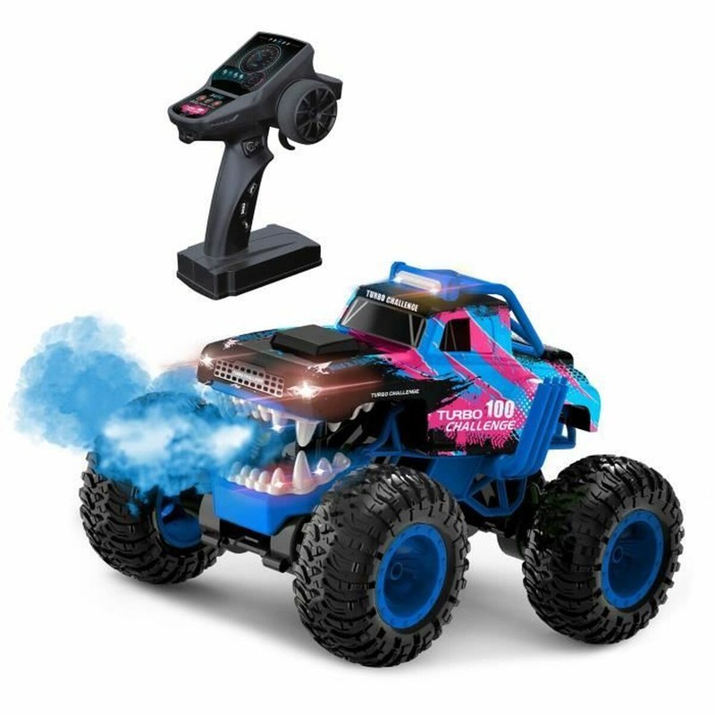 Coches juguete niños: Coche RC MGM Turbo Challenge azul con efectos de humo