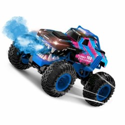 Coches juguete niños: Coche RC MGM Turbo Challenge azul con efectos de humo 2