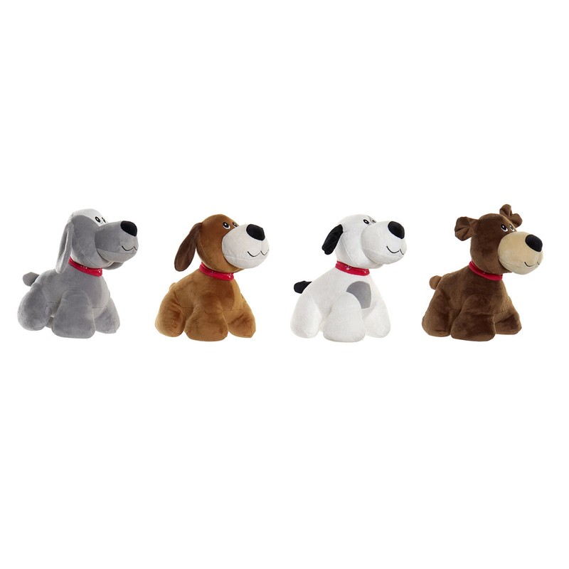 Peluche perro niños Home ESPRIT pack de 4 unidades suaves