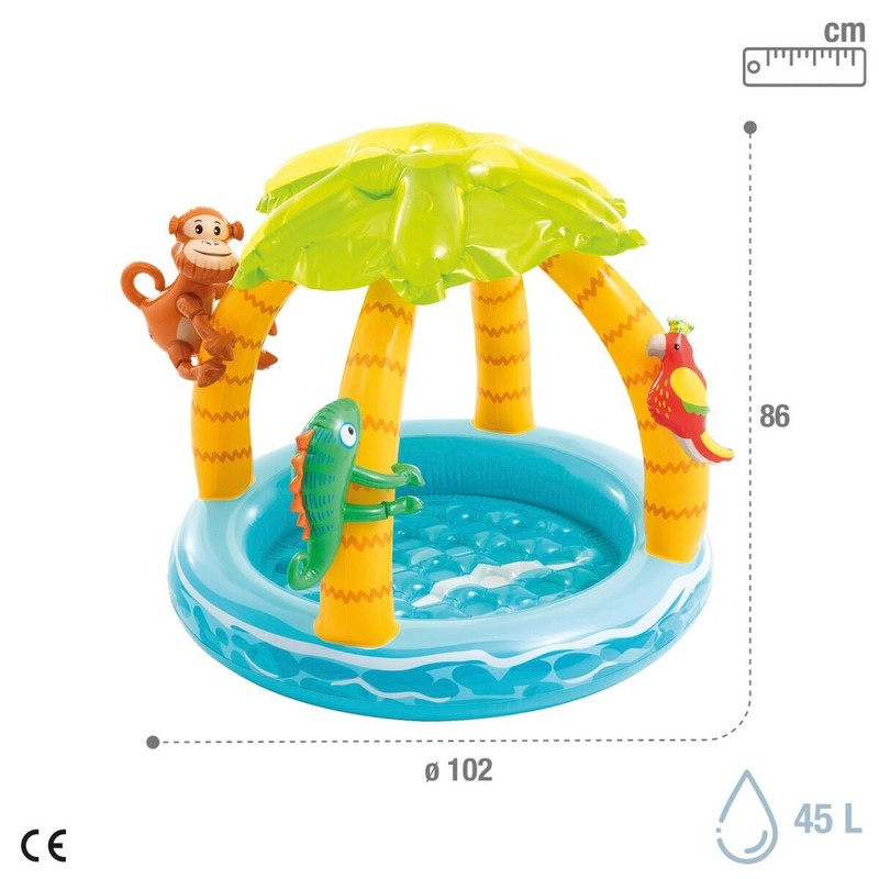 Detalle de piscina de agua niños pequeños Intex