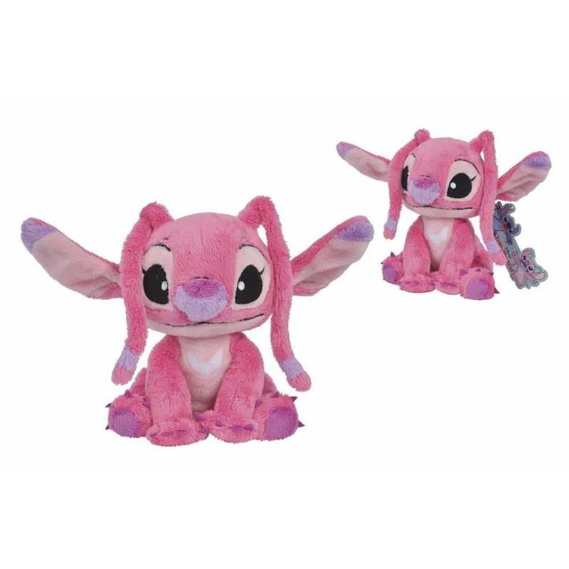 Peluche Stitch rosa de 25 cm, adorable y suave para niños.