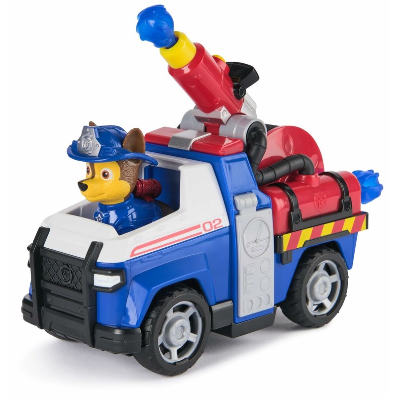 Figura de acción Paw Patrol Chase con su vehículo de policía