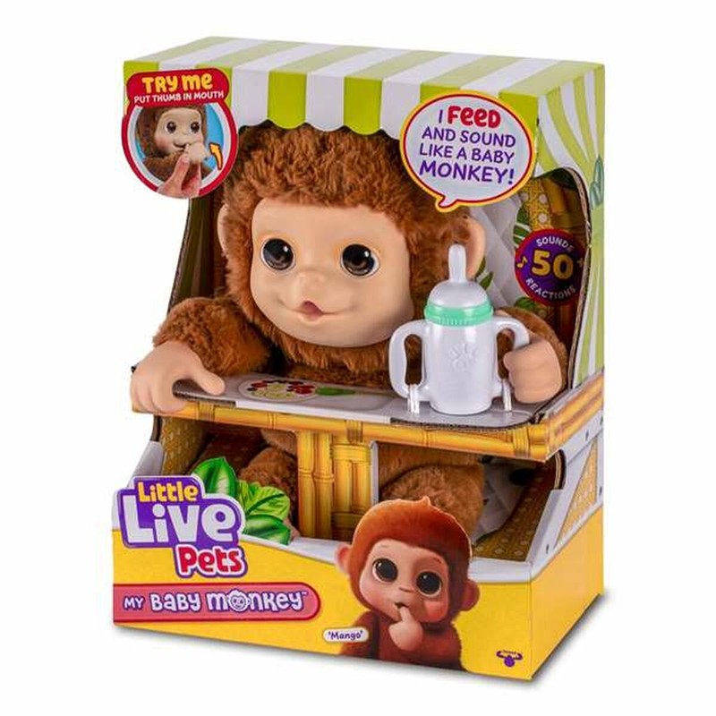 Detalle de la textura suave y pelaje del Little Live Pets mono