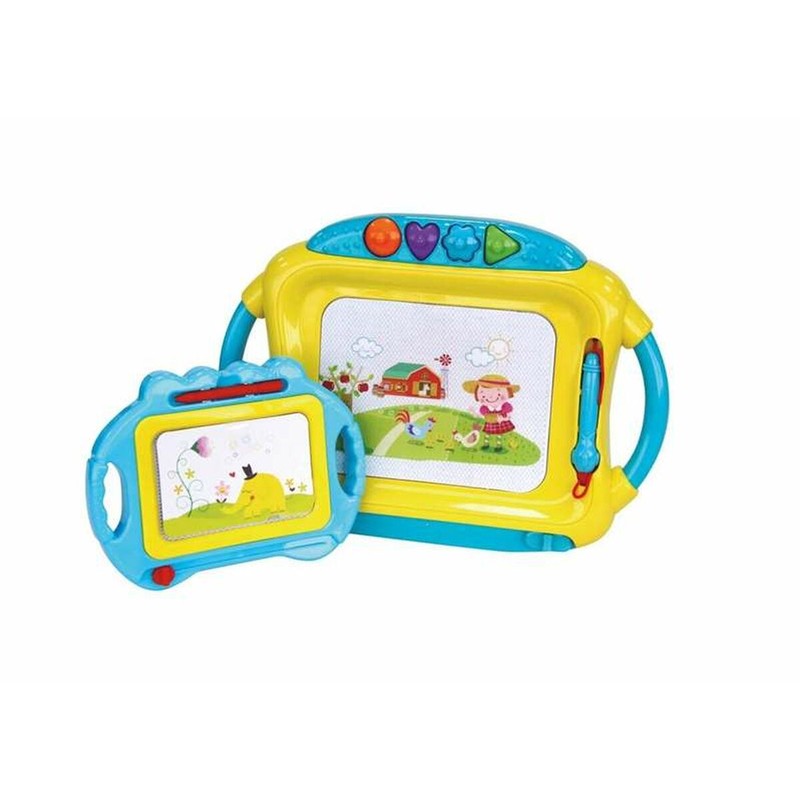 Pizarra magnética infantil con mini pizarra de colores