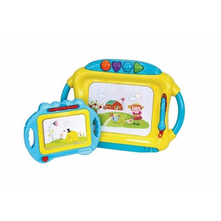 Pizarra magnética infantil con mini pizarra de colores