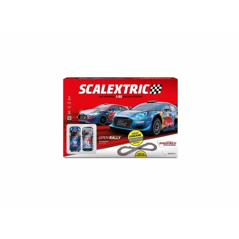 Pista de coches juguete niños Scalextric Open Rally en acción