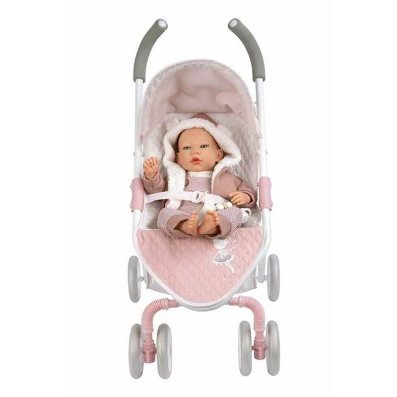 Juguete simbólico para niños: niña empujando silla de muñecas